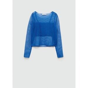 MANGO - Semi-transparent sweater combined top vibrant blue - S - Woman